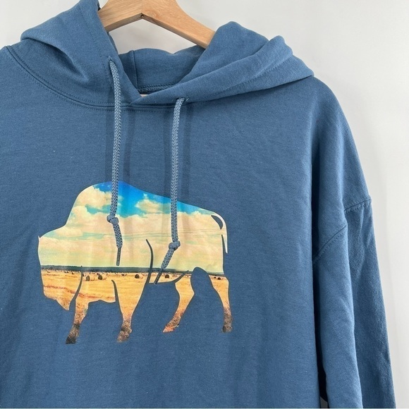 GNOMON Buffalo prairie blue hoodie - Picture 2 of 7